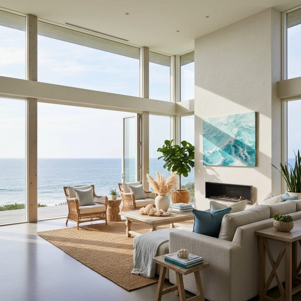 living room ocean windows 52636304
