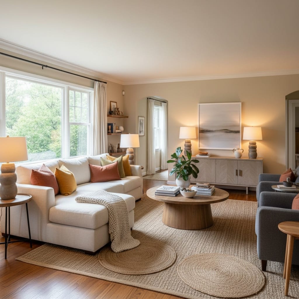 living room warm inviting 65884533