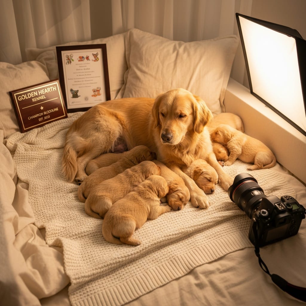 mother with puppies setup 39377839
