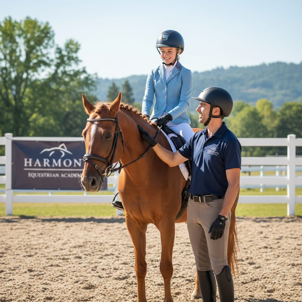 mounted student instructor discussion 60902510