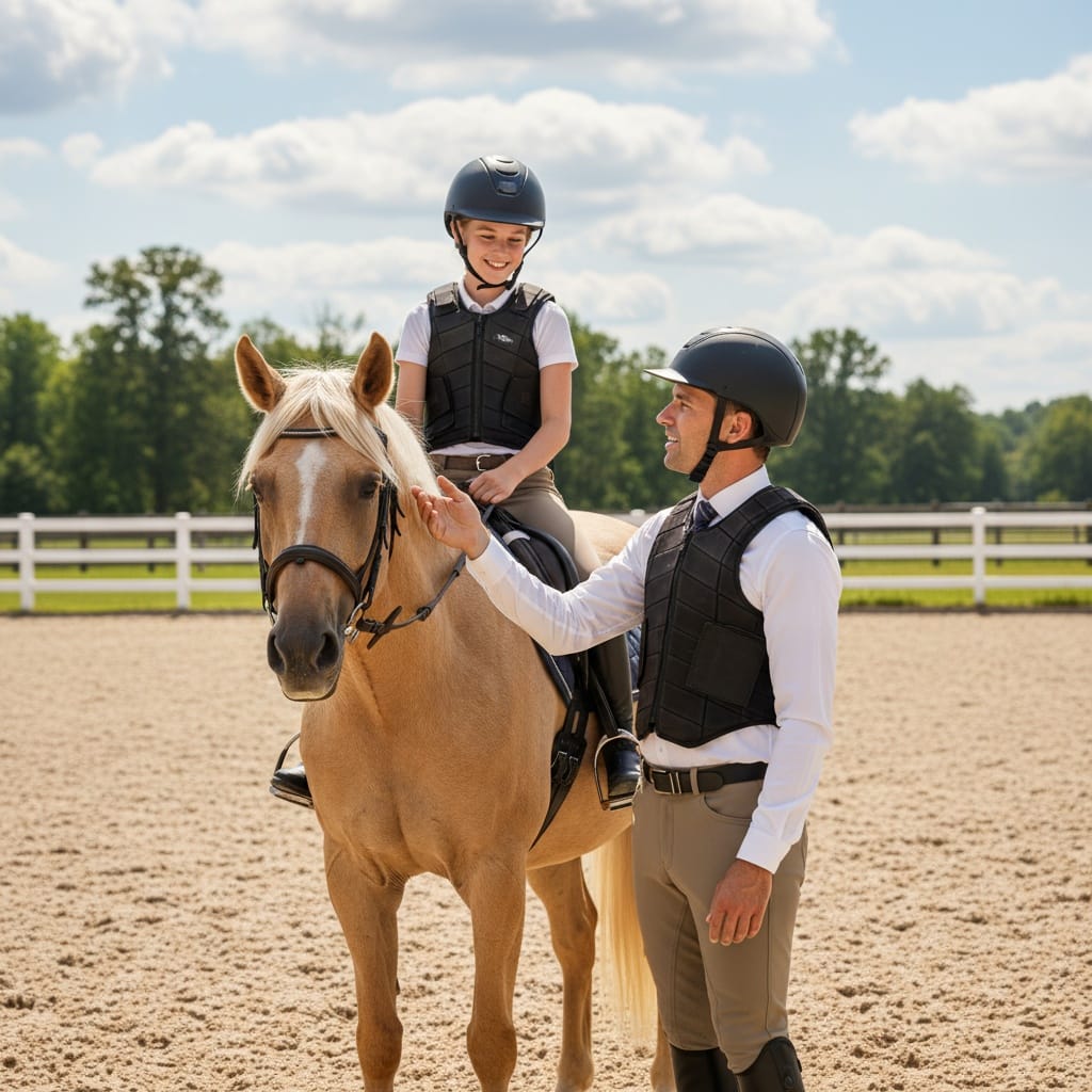 mounted student instructor discussion 95045064