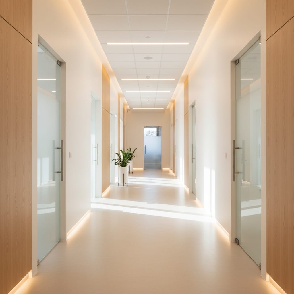 office hallway bright 34431430