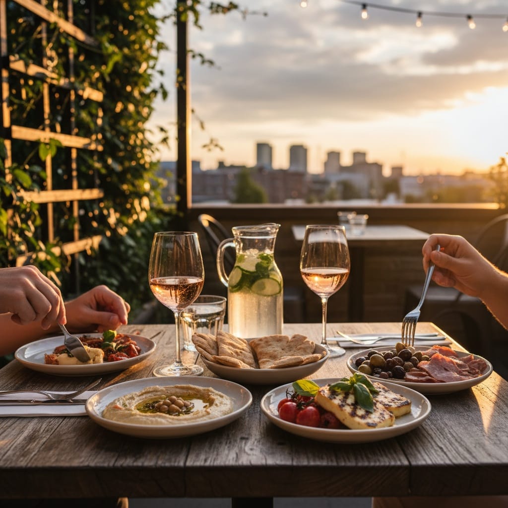 outdoor patio golden hour 68322355