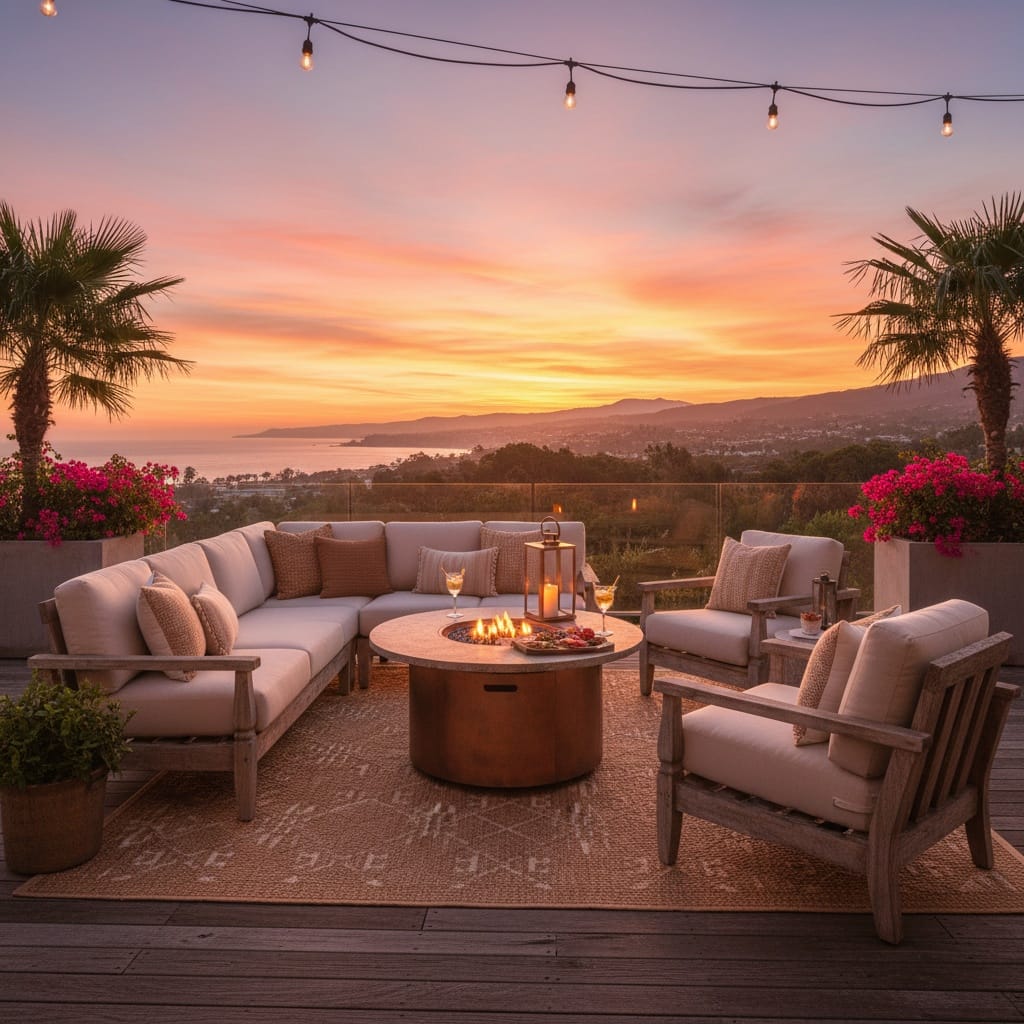 outdoor patio golden hour 82892280
