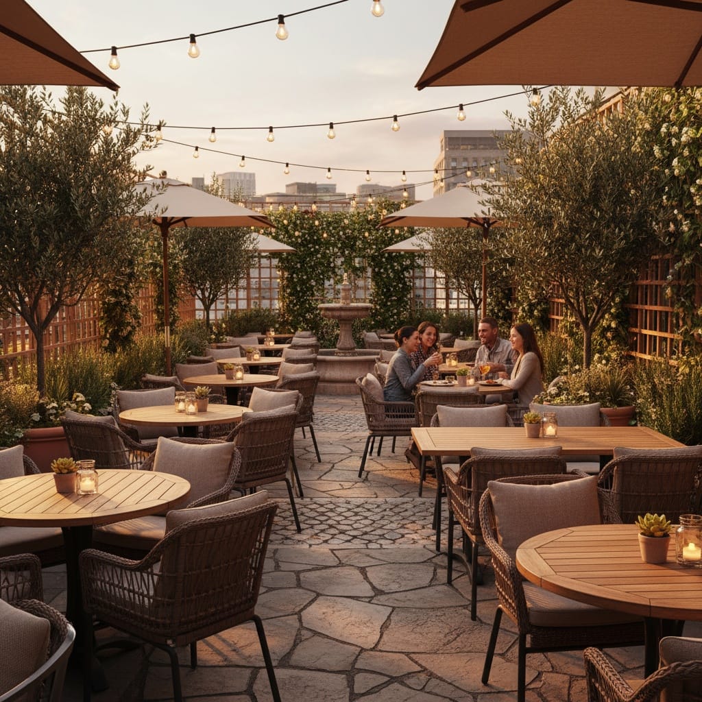 outdoor patio seating 49036302