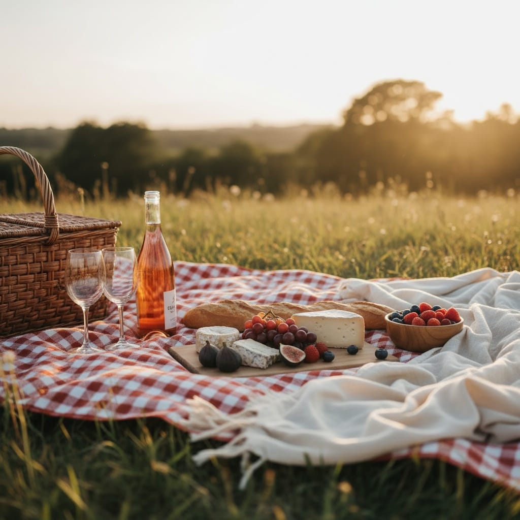 outdoor picnic golden hour 25540564