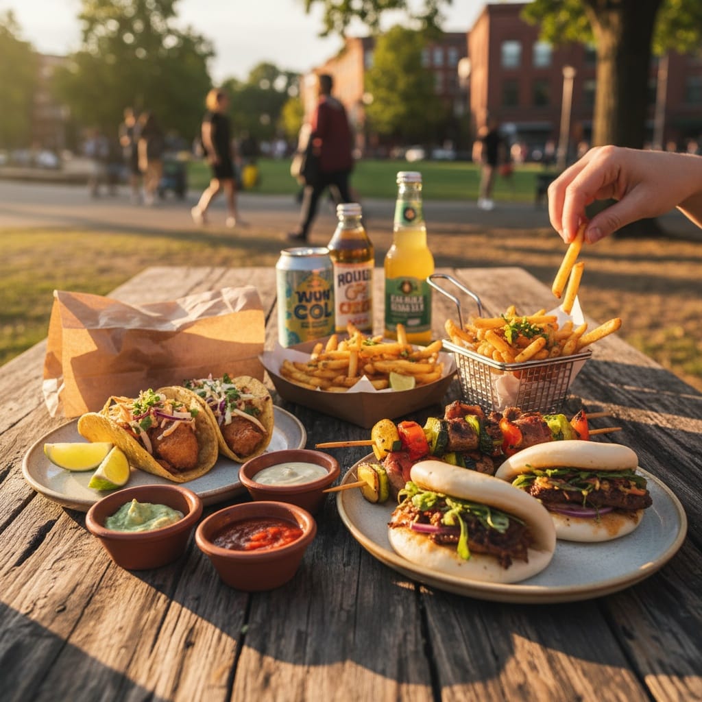 outdoor picnic table setting 37471486