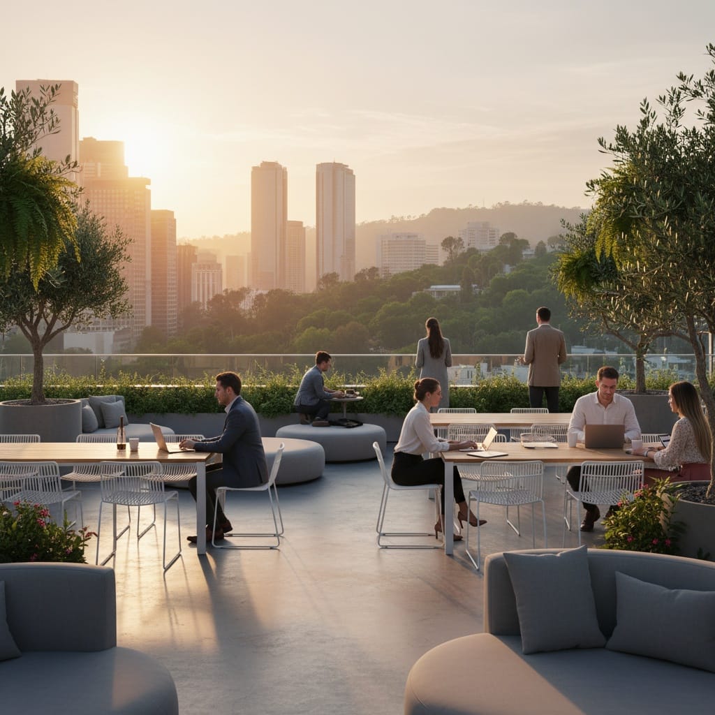outdoor terrace workspace 53484779