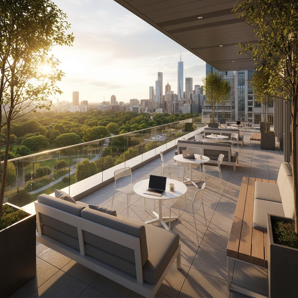 outdoor terrace workspace 60920871