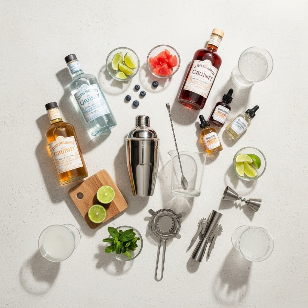 overhead bar flatlay 29088559