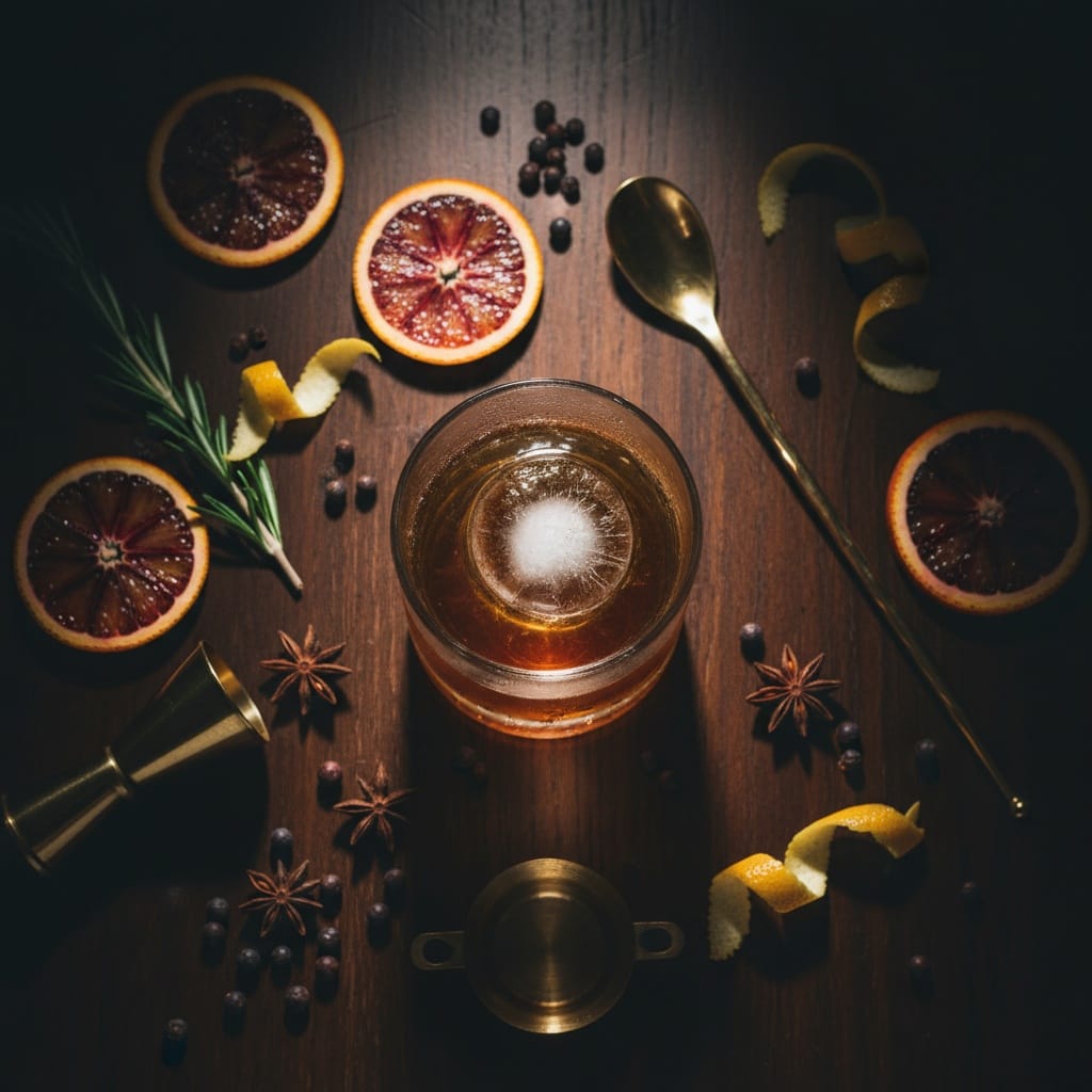 overhead flat lay cocktail 49916957