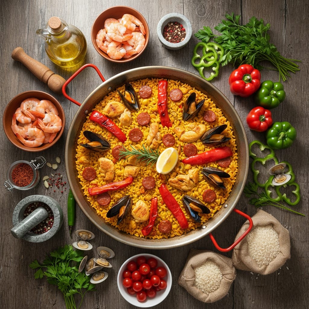 overhead flat lay ingredients 38924318
