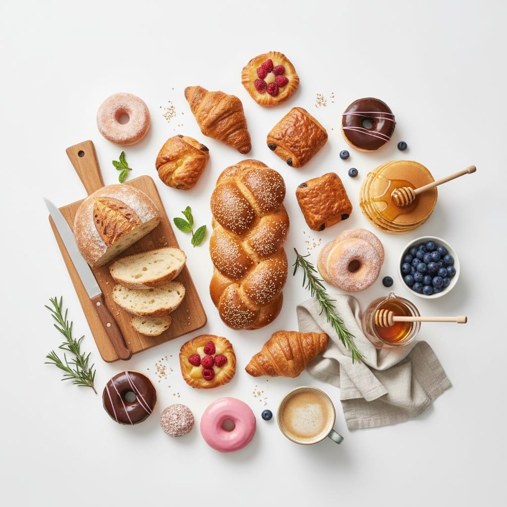overhead flat lay white 47669173