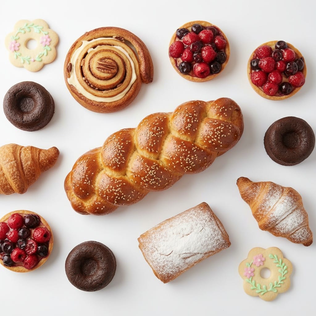 overhead flat lay white background 10336681