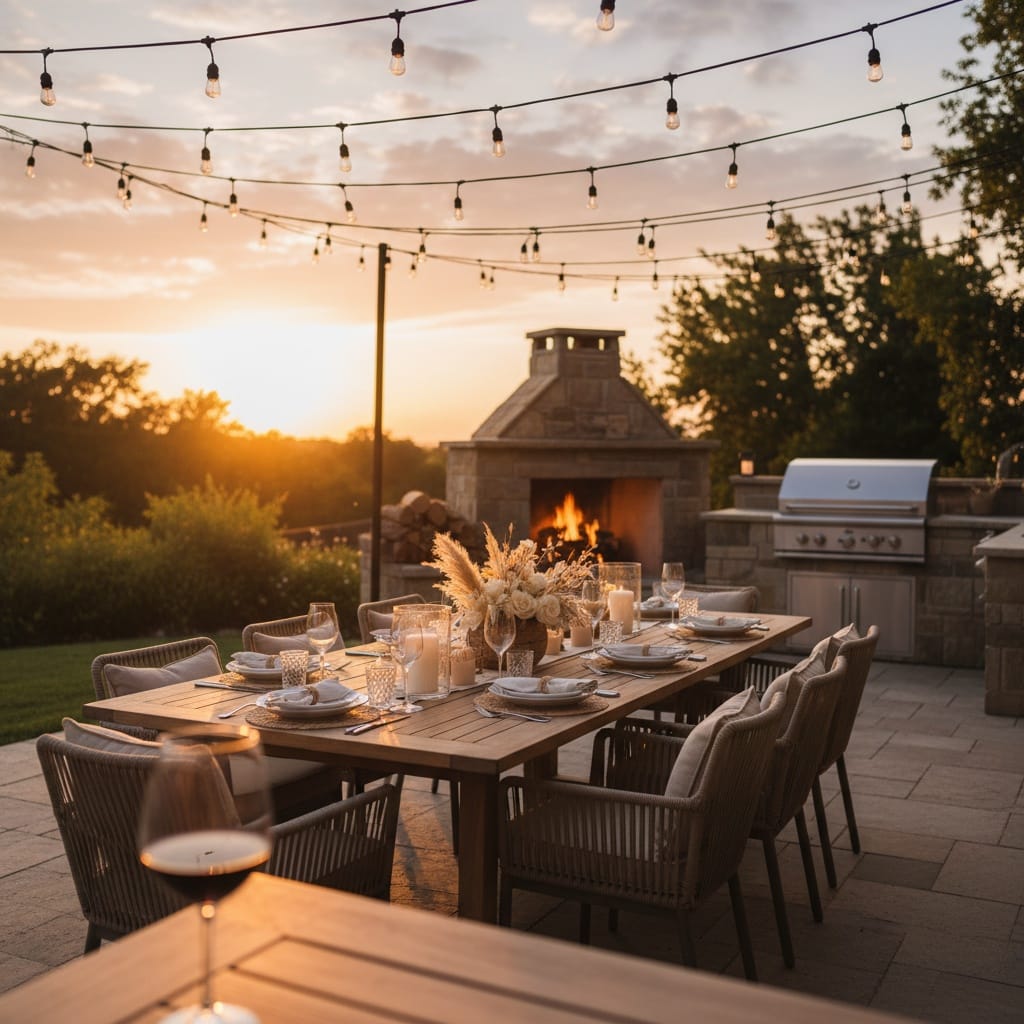 patio dining golden hour 37672464