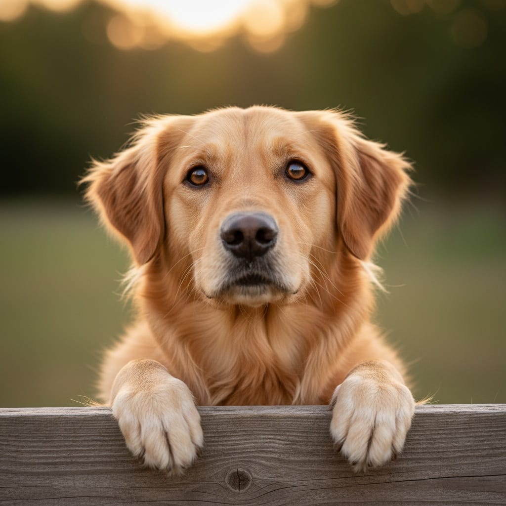 paws on fence portrait 30818806