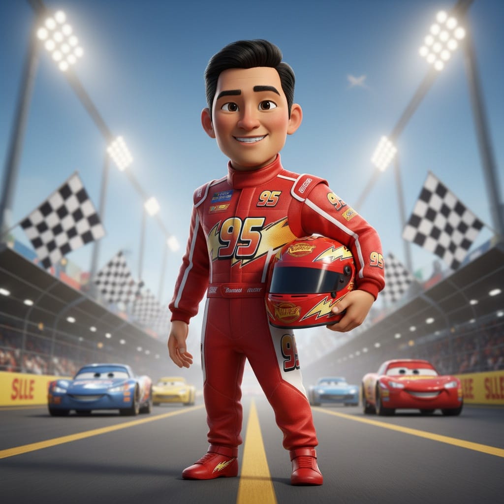 petite asian man cars lightning mcqueen racer 49328529