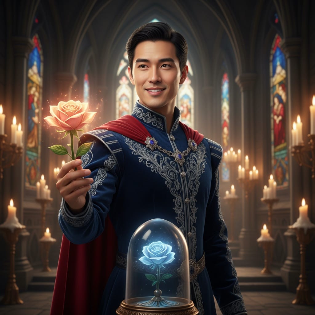 petite asian man enchanted rose scene 13445533