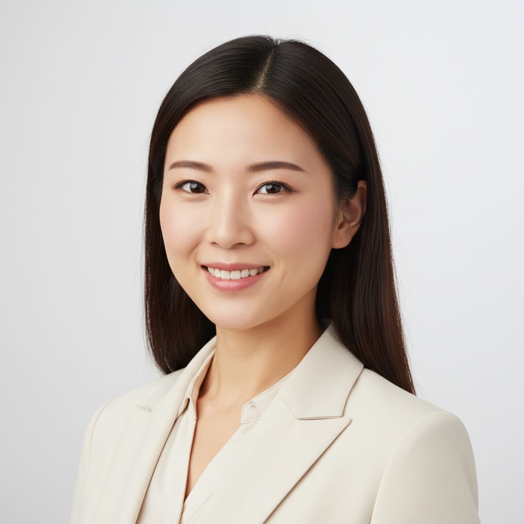 petite asian woman bright corporate approachable 86535119