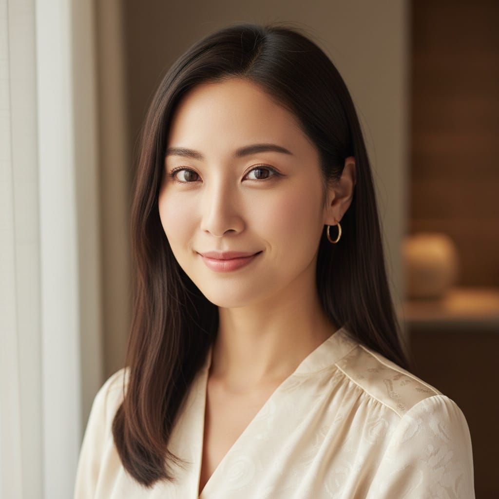petite asian woman close up meaningful expression 99127572