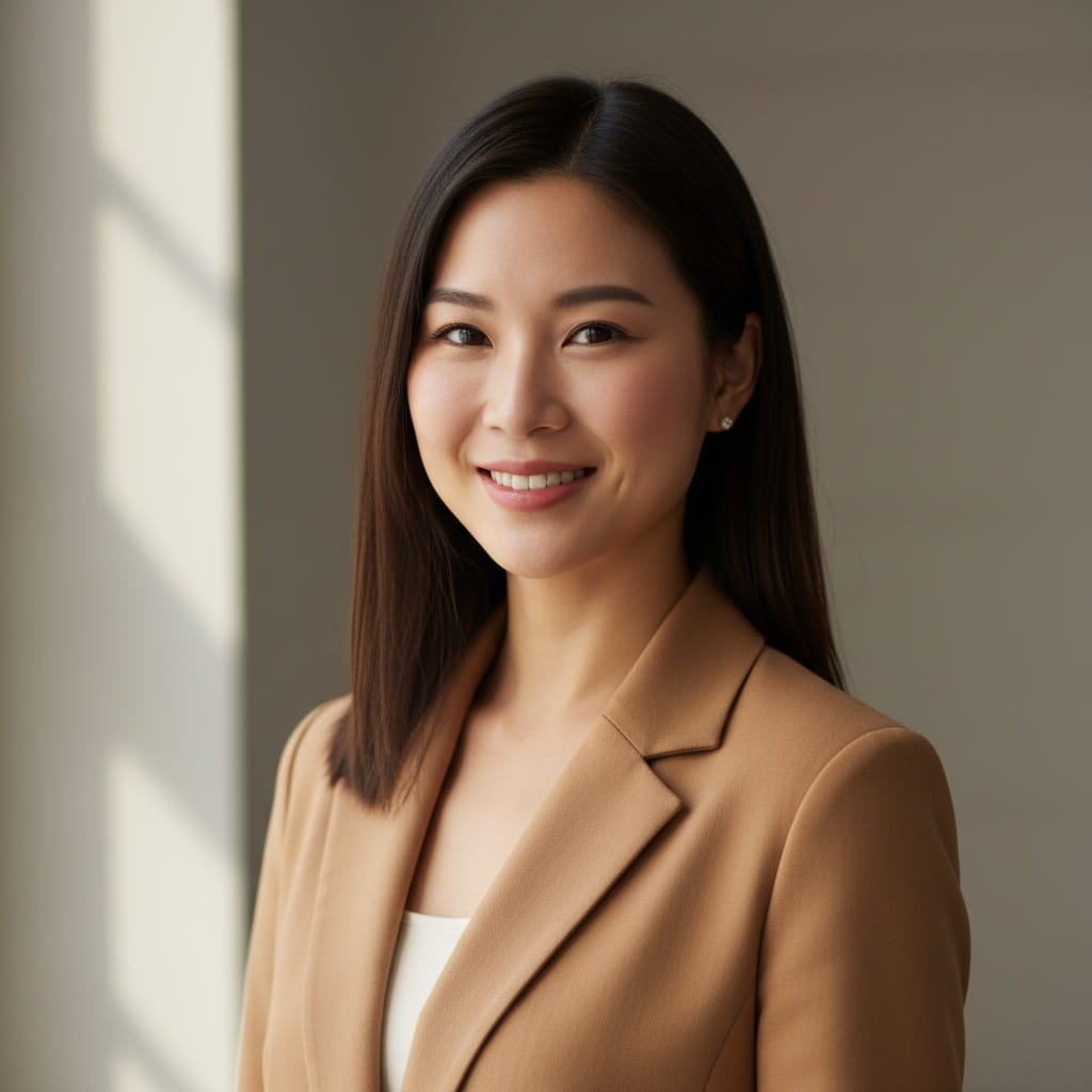 petite asian woman natural window light warmth 58576813