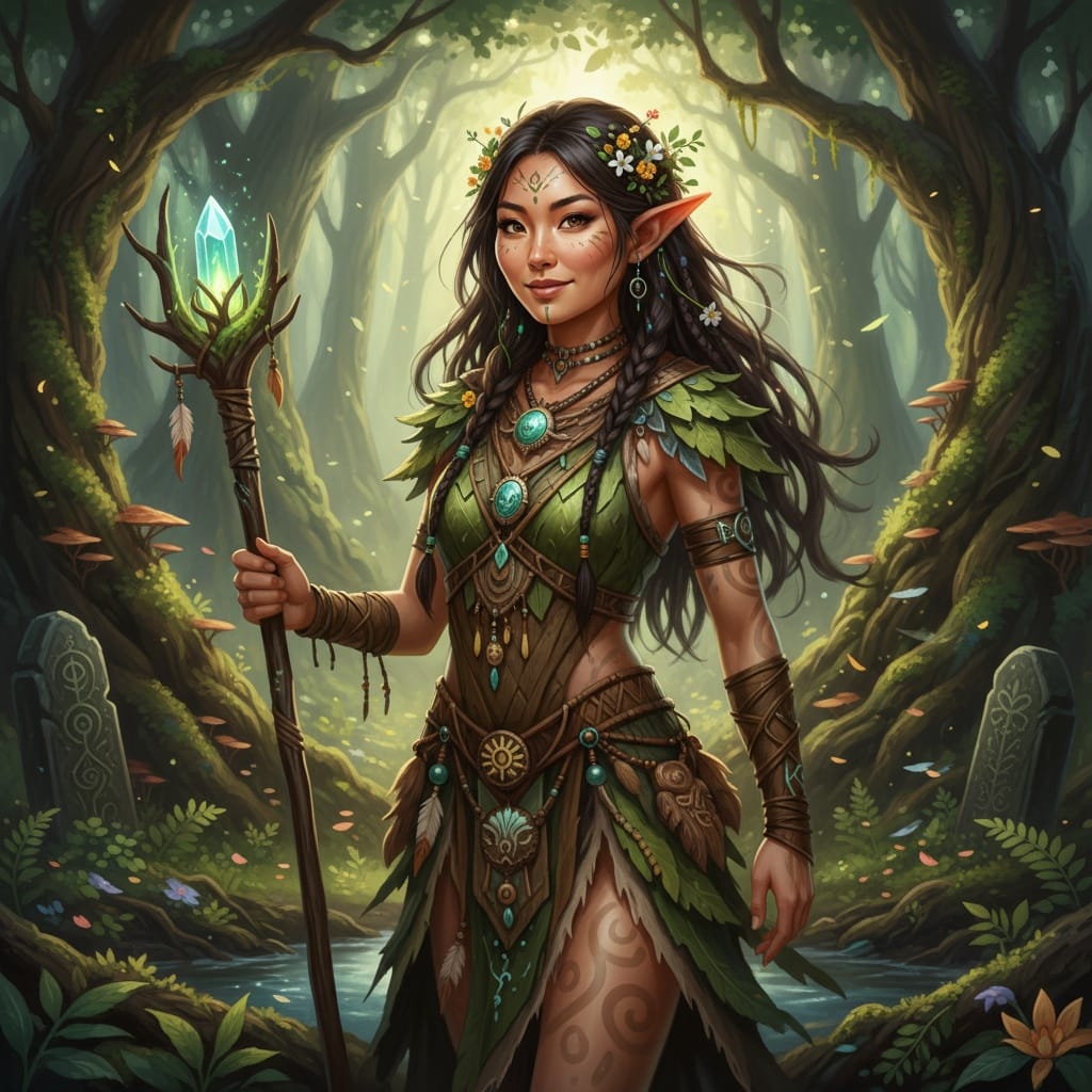 petite asian woman tribal wood elf 18515542