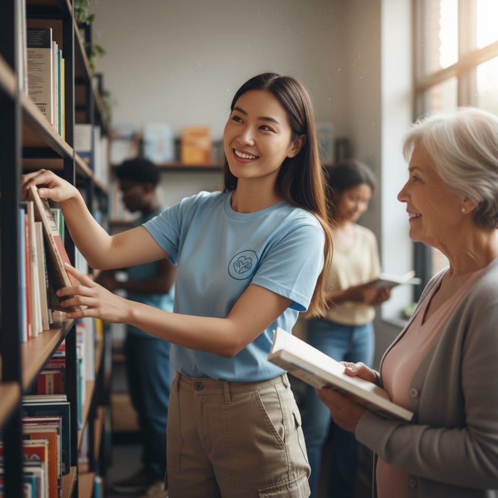 petite asian woman volunteer community service 57928237