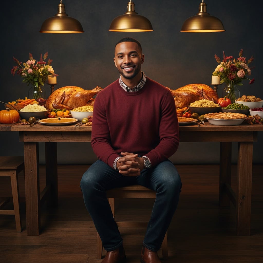 petite black man harvest table food portrait 18524162