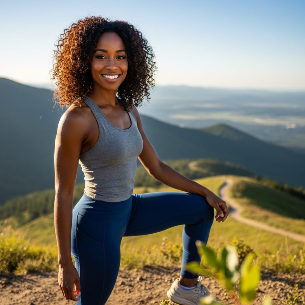 petite black woman active lifestyle outdoors 66804776