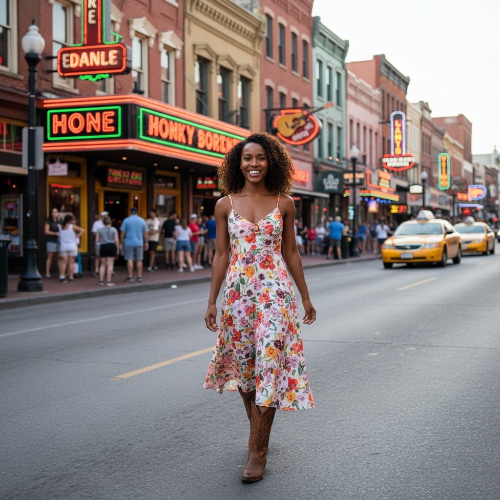 petite black woman broadway daytime street 21531757