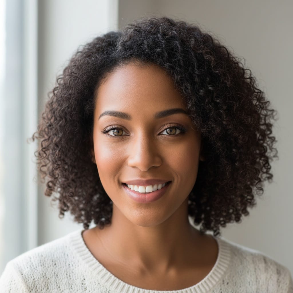 petite black woman casual approachable headshot 43879324