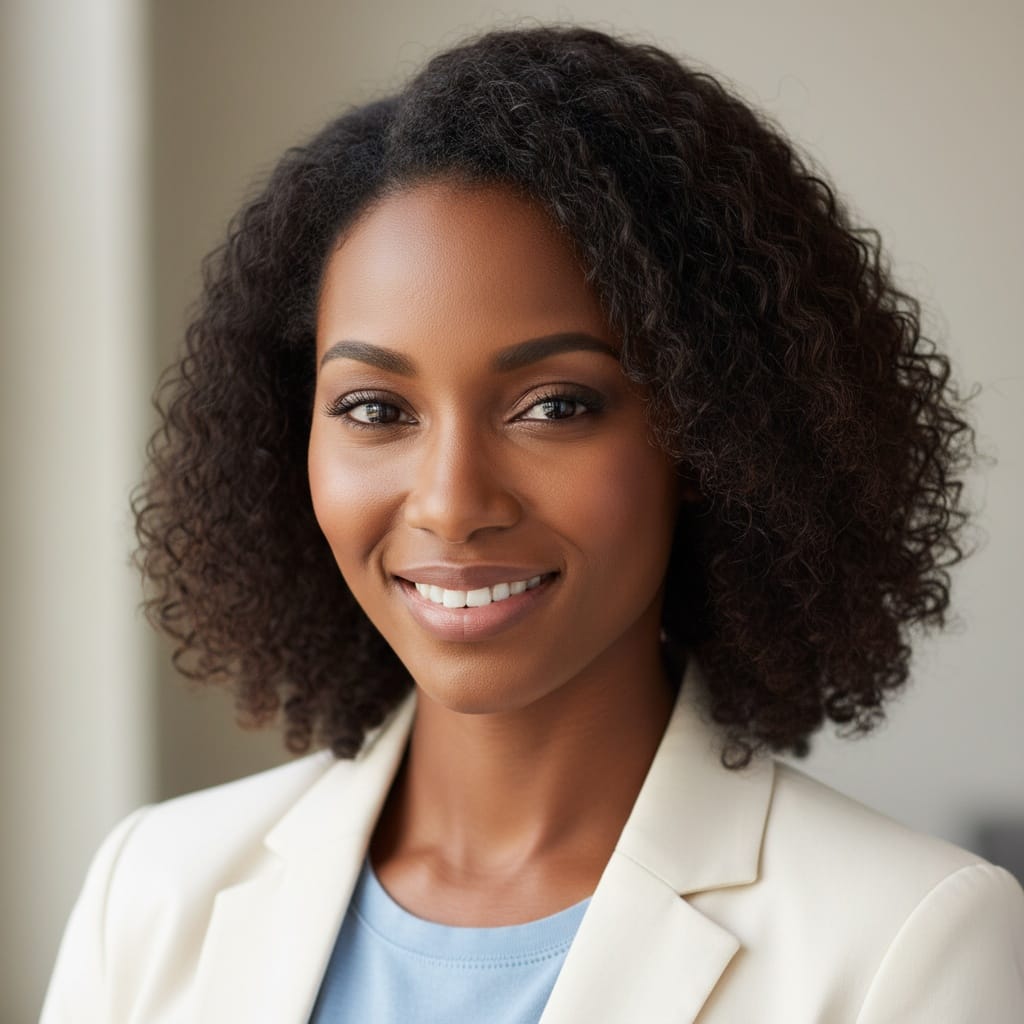 petite black woman casual blazer approachable 22648338