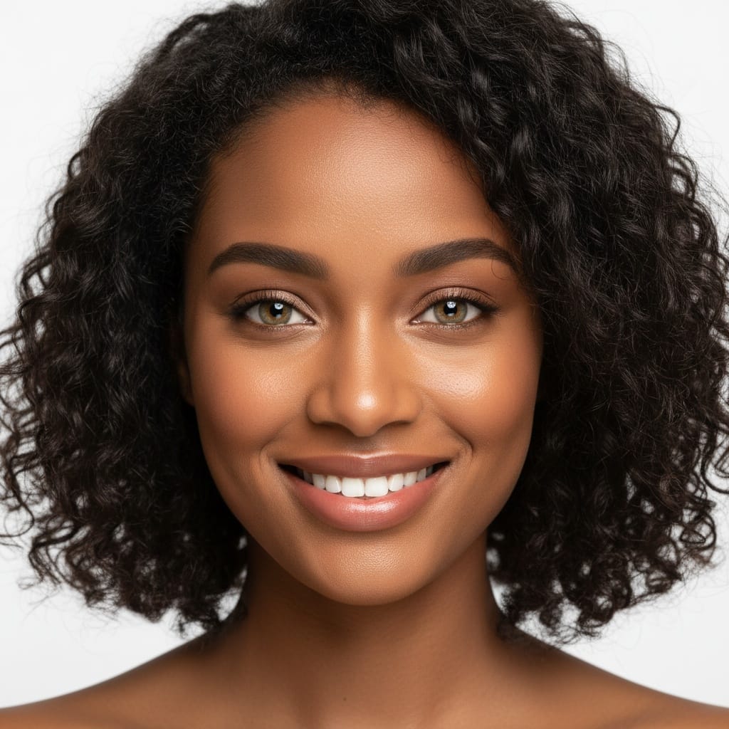 petite black woman close up beauty shot 72078514
