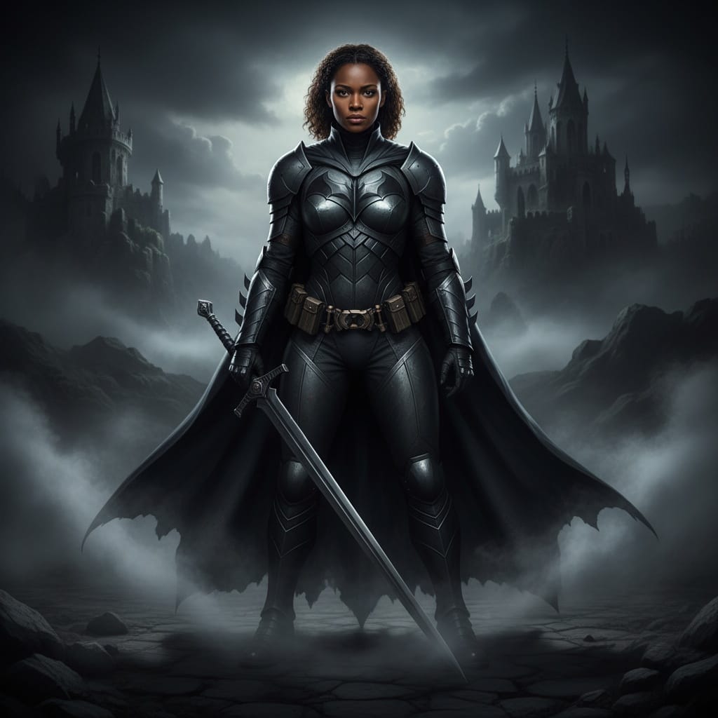 petite black woman dark knight dramatic 43118420