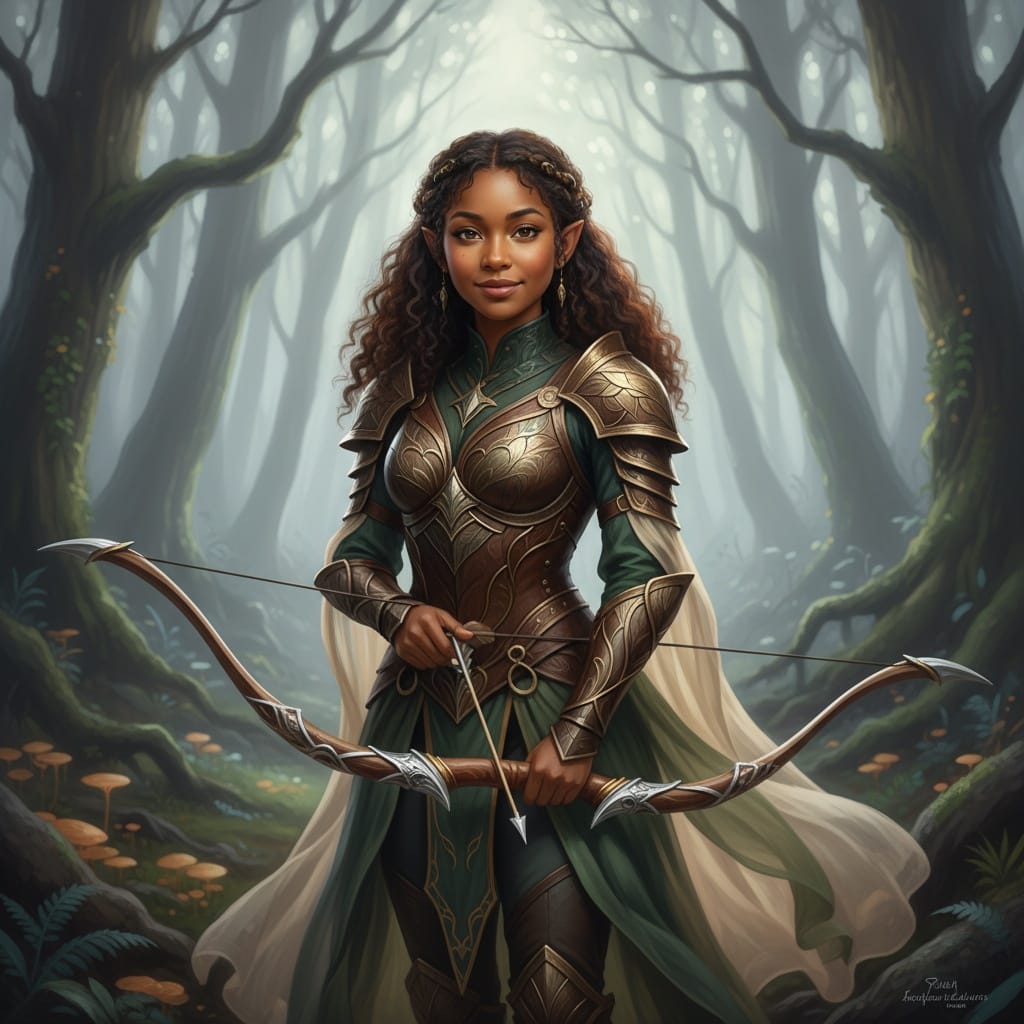petite black woman elven archer ethereal 14700127