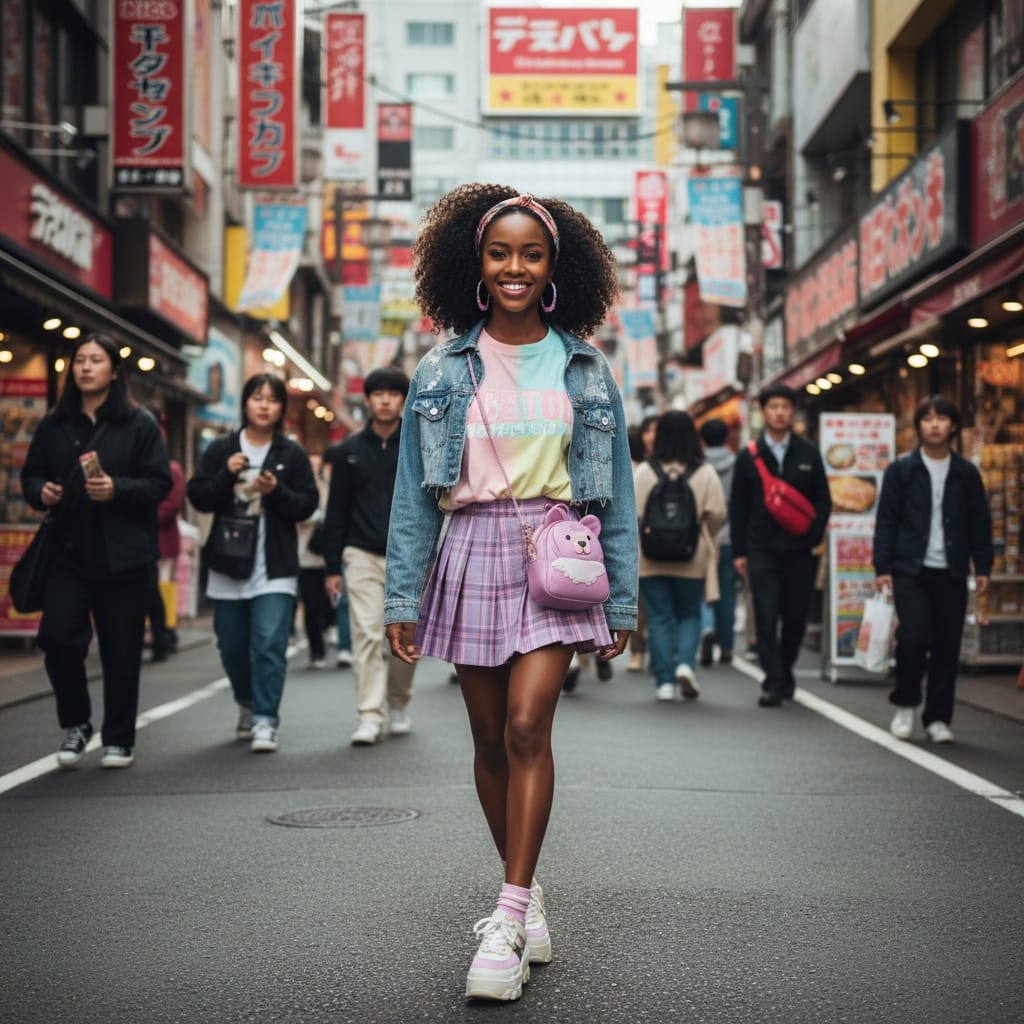 petite black woman harajuku takeshita street 90039412