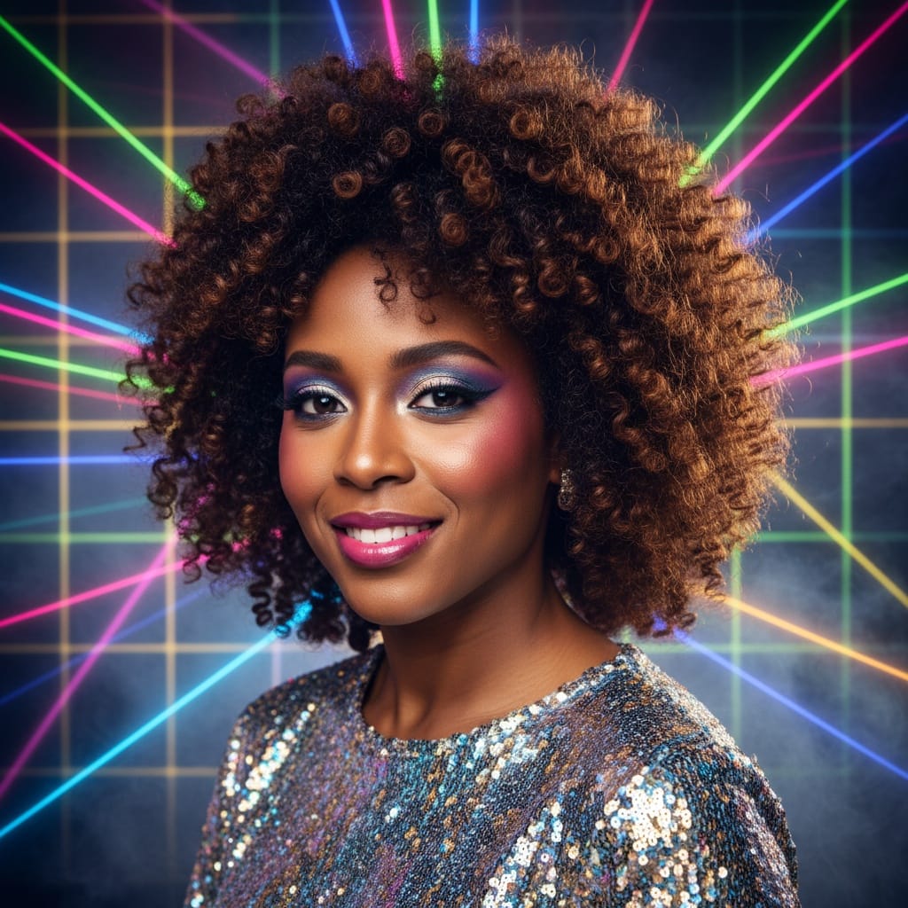 petite black woman laser background headshot 11860622