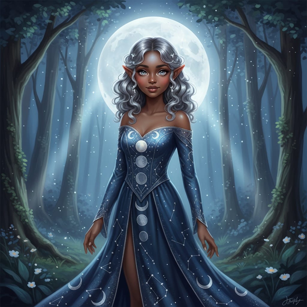 petite black woman moon elf night 22306004