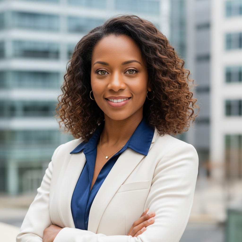 petite black woman outdoor executive natural 47710157