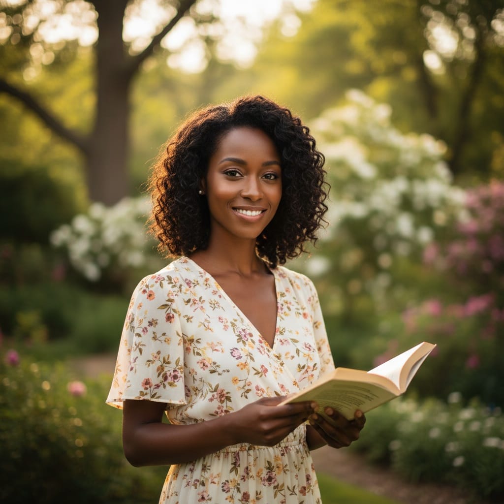 petite black woman outdoor natural light portrait 88914742