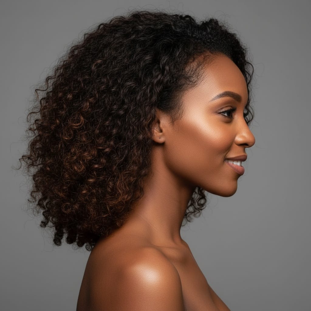 petite black woman profile side angle 82796448