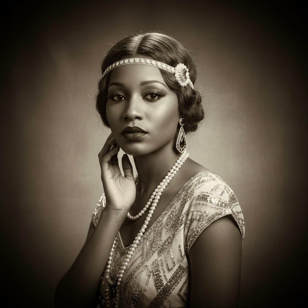 petite black woman prohibition era portrait studio 36284012