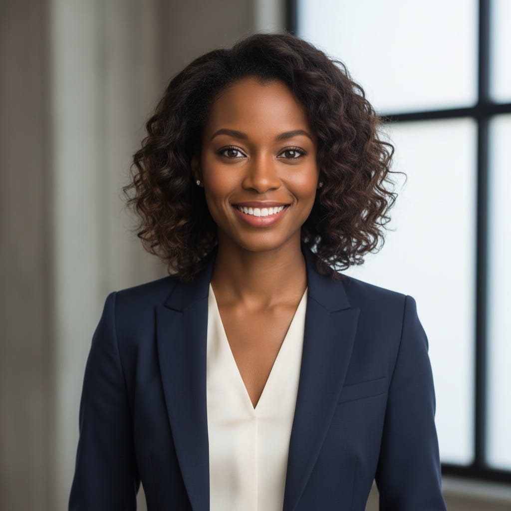 petite black woman speaking presenting confident 45634808