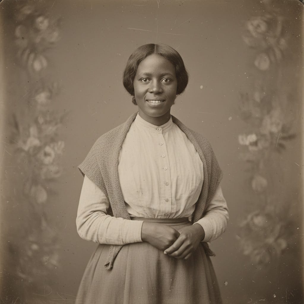 petite black woman tintype working portrait 58558514