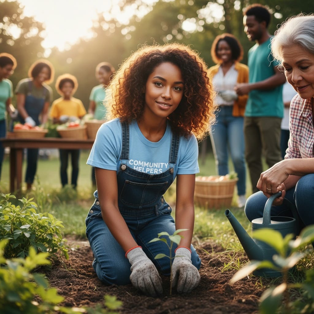 petite black woman volunteer community service 37506739