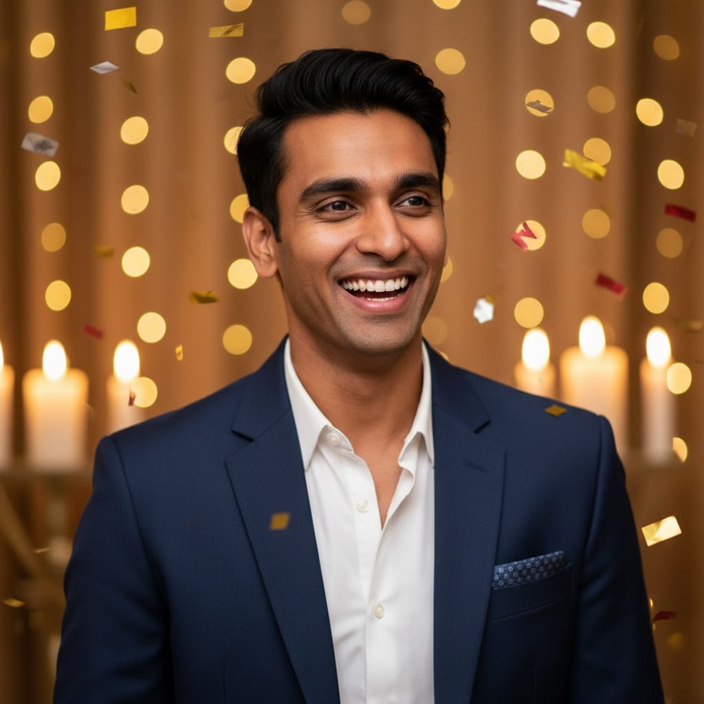petite indian man candid celebration moment 34763430