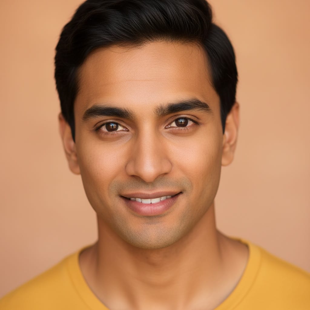 petite indian man warm personality closeup 58440529
