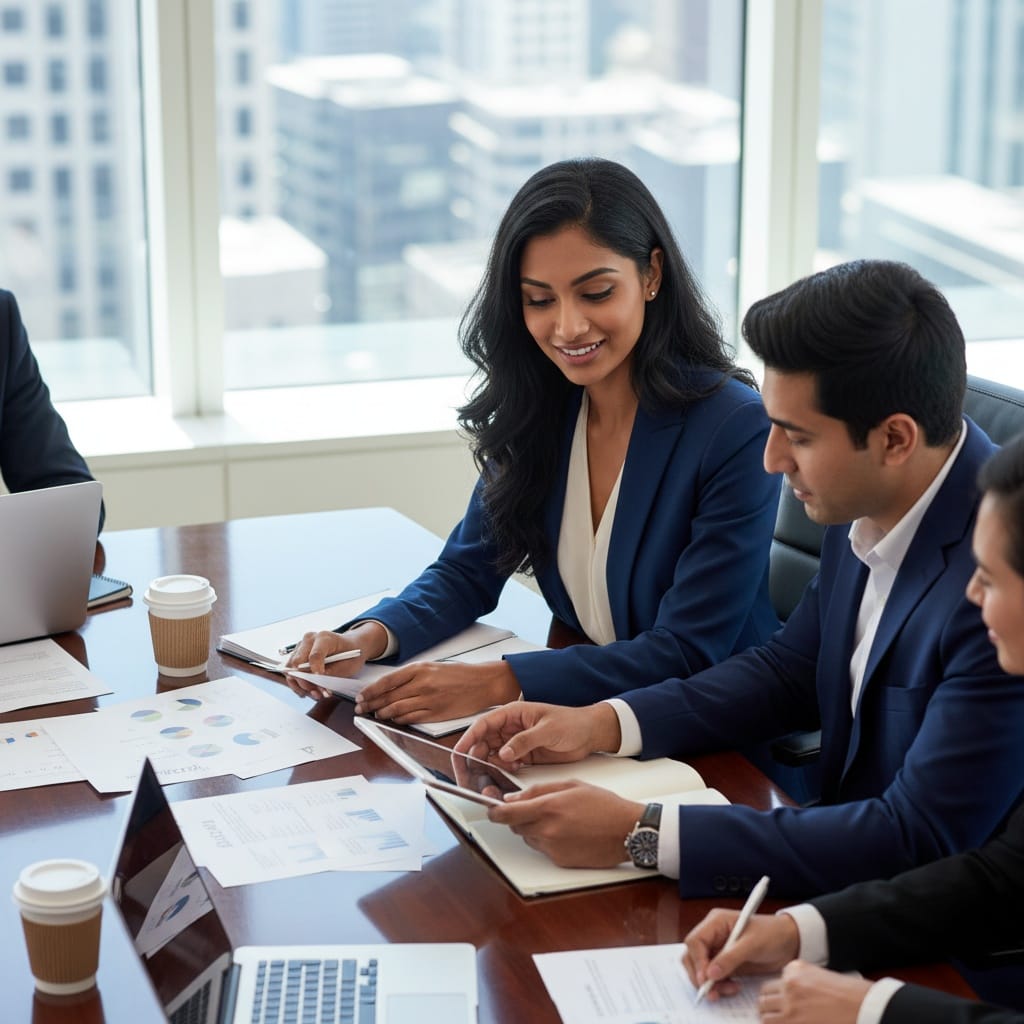 petite indian woman collaborative working session 88853986