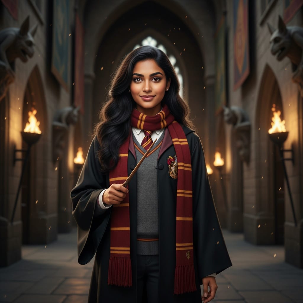 petite indian woman hogwarts student uniform 98256382