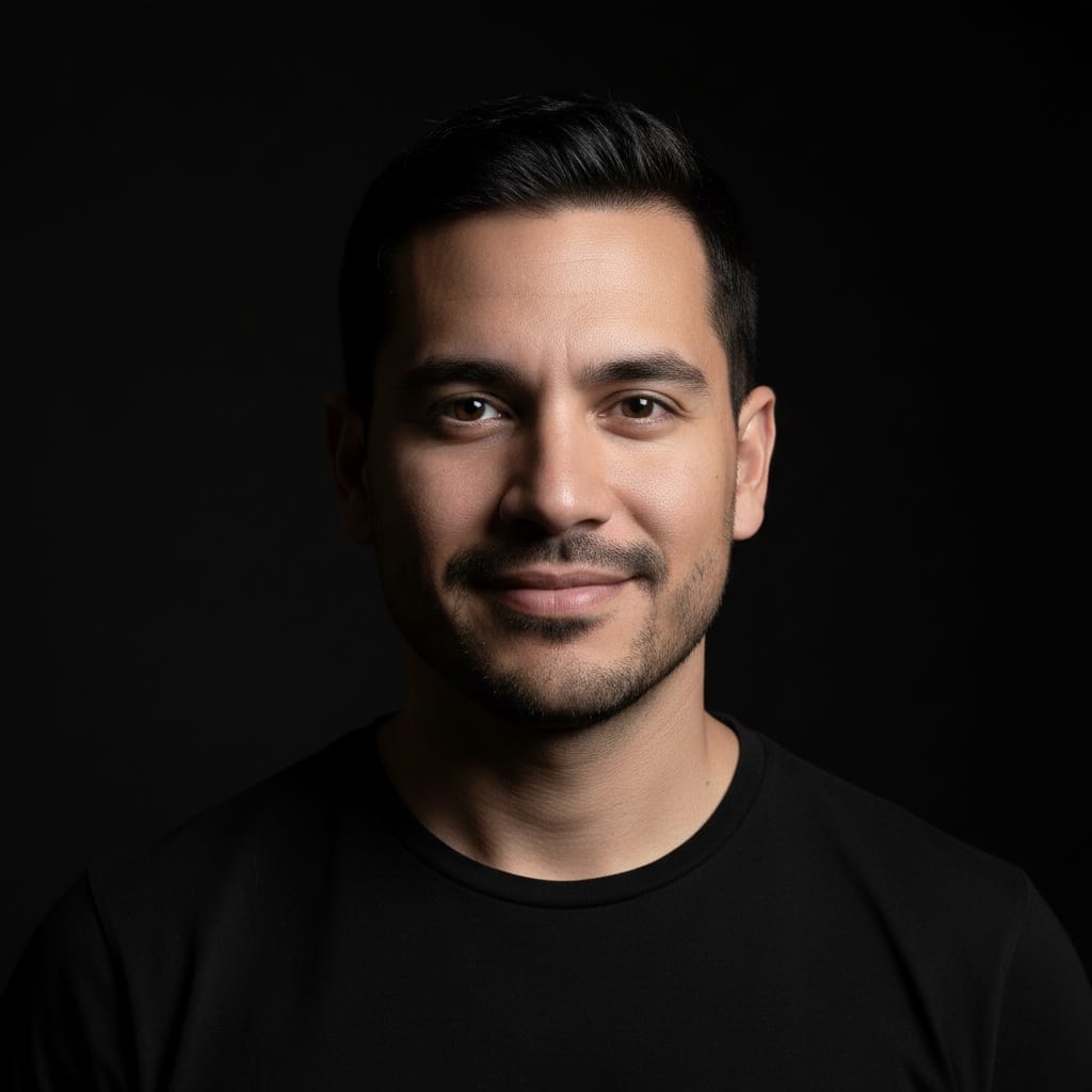 petite latino man black backdrop dramatic 99497268